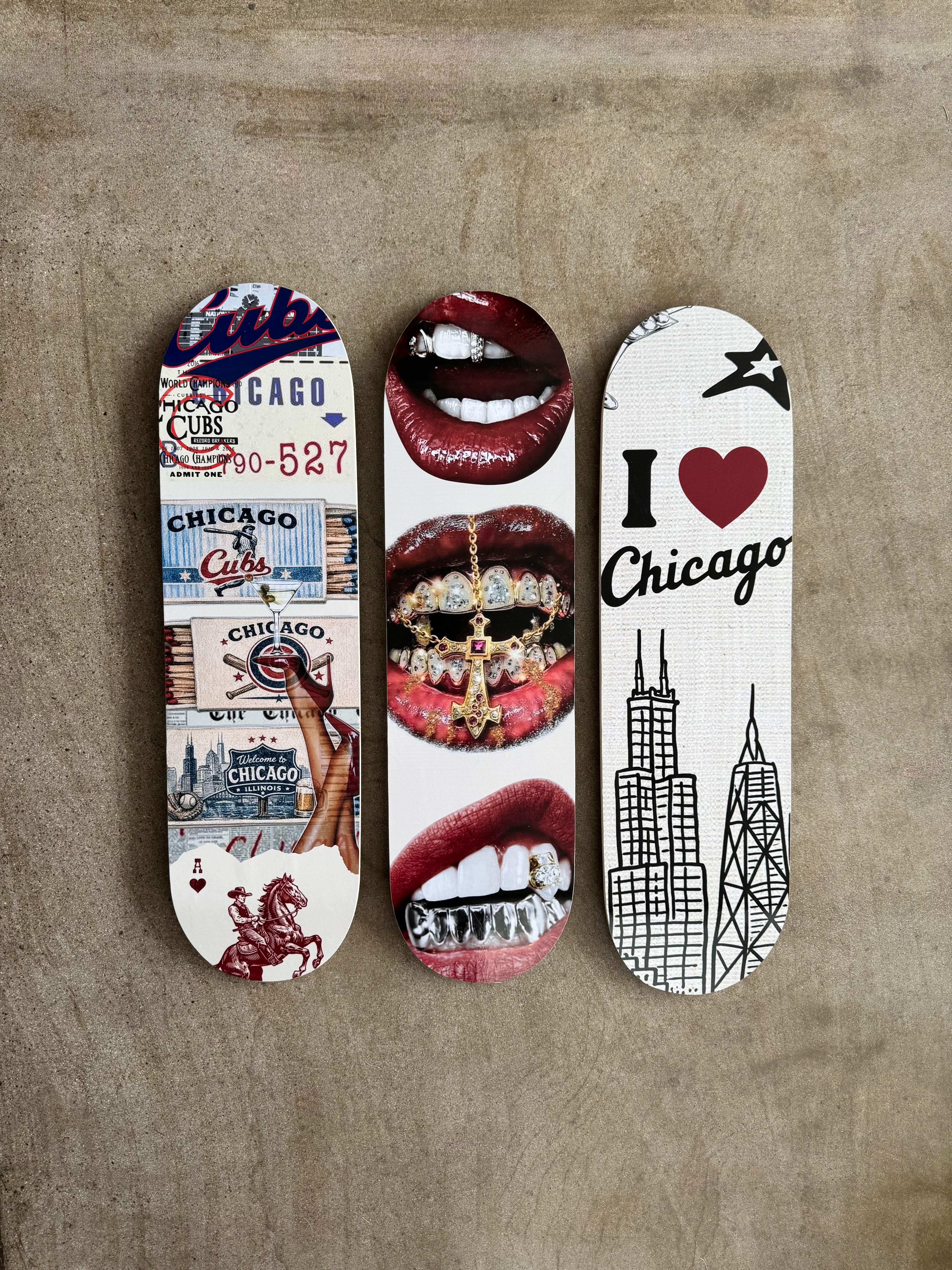 VINTAGE CHICAGO + BEDAZZLED HEART