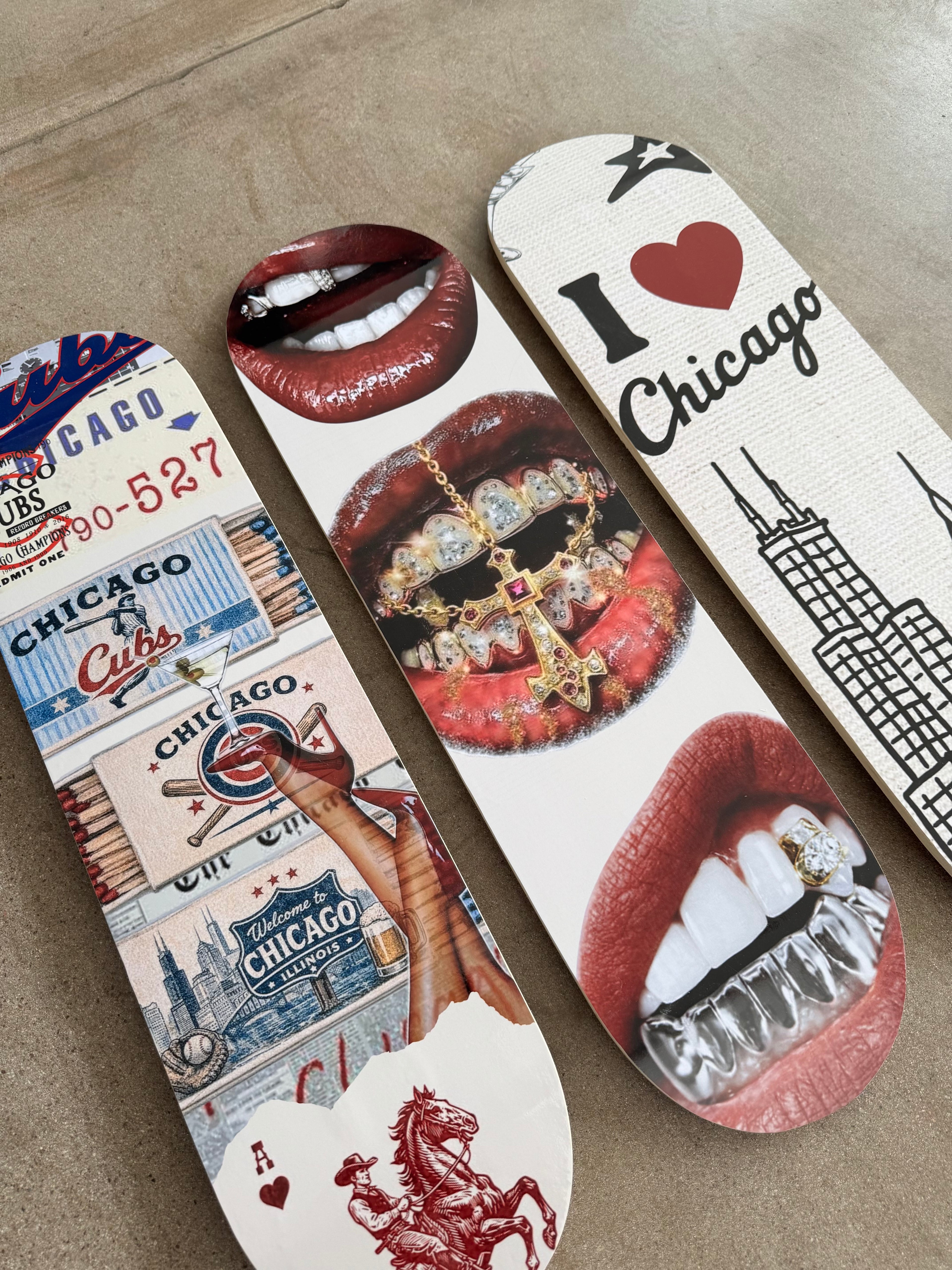 VINTAGE CHICAGO + BEDAZZLED HEART