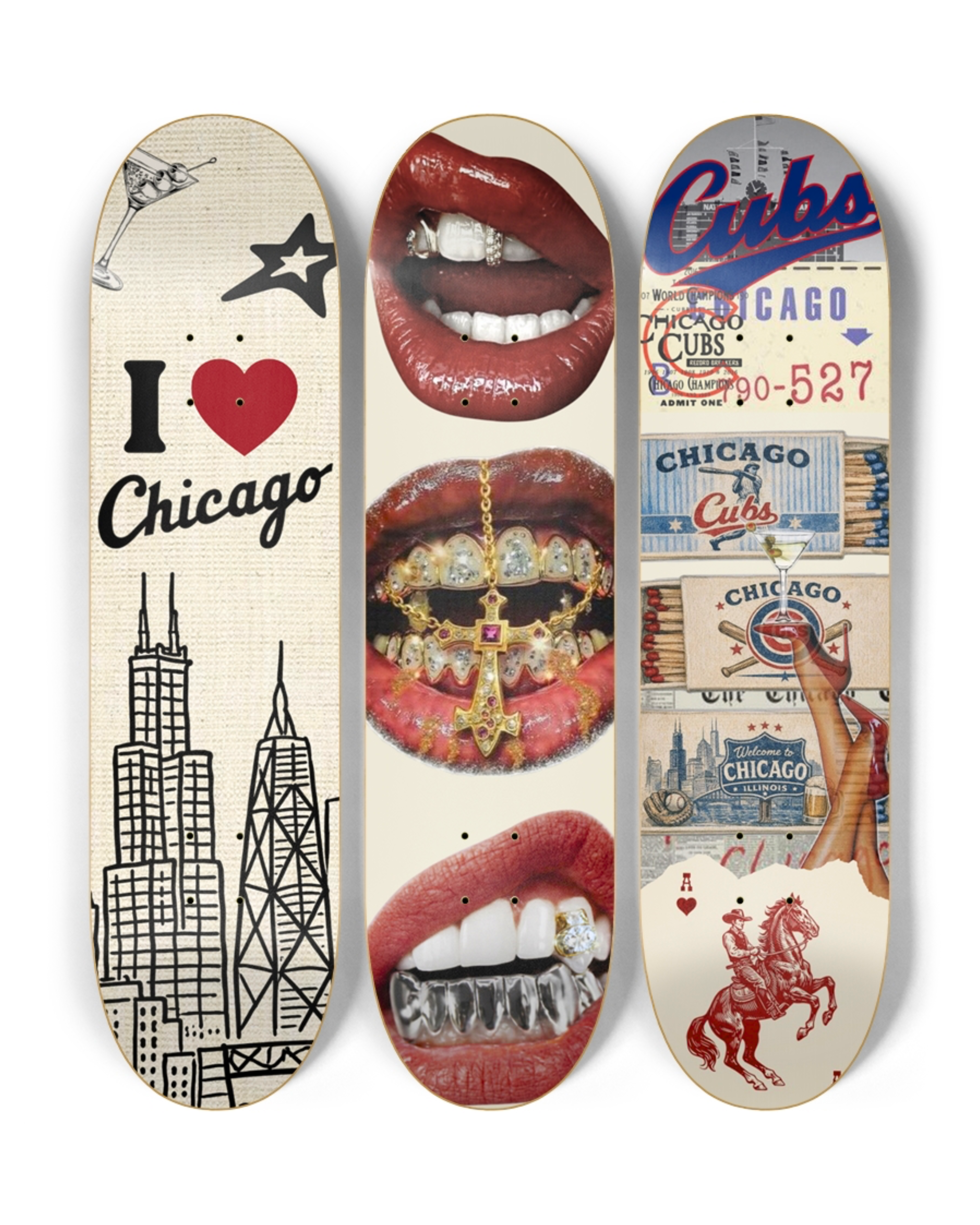 VINTAGE CHICAGO + BEDAZZLED HEART